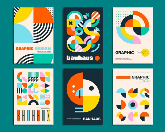 Pósters de la Bauhaus con motivos abstractos geométricos