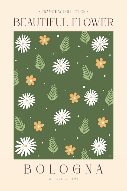 Pósters de decoración de paredes con flores antiguas
