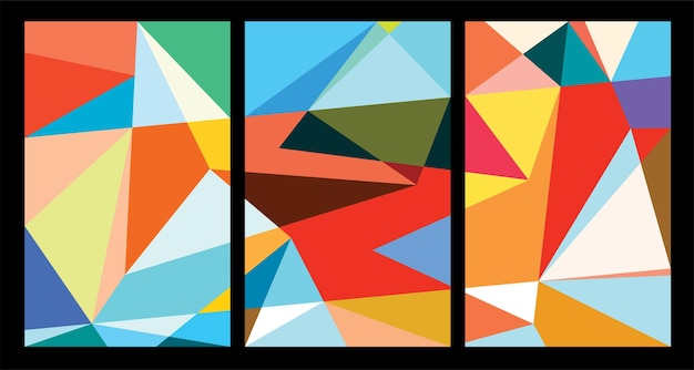 Pósters geométricos abstractos coloridos vectoriales para el verano de 2024