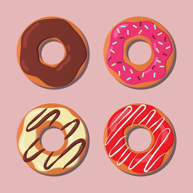 Postre concepto colorido conjunto de donas