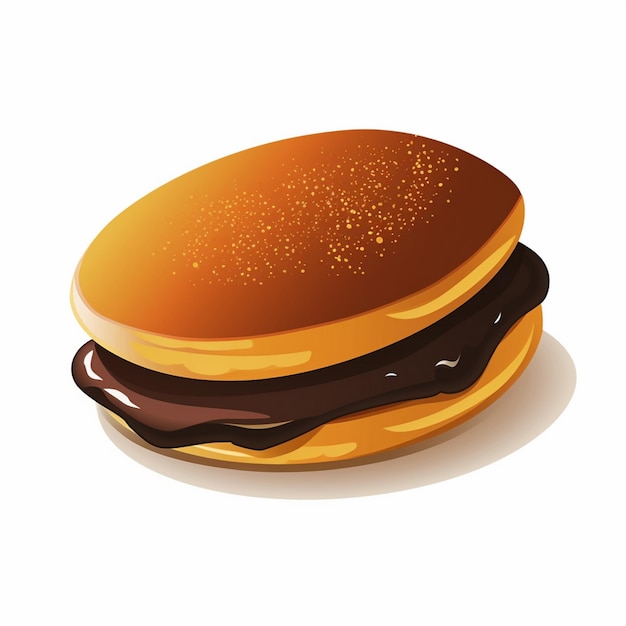 postre dulce comida ilustración japón japonés vector aislado panadería merienda dorayaki panc
