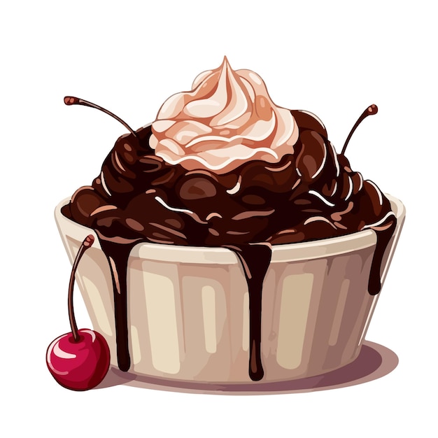 Vector postre dulce elemento de arte clip bingsu lindo fondo de acuarela