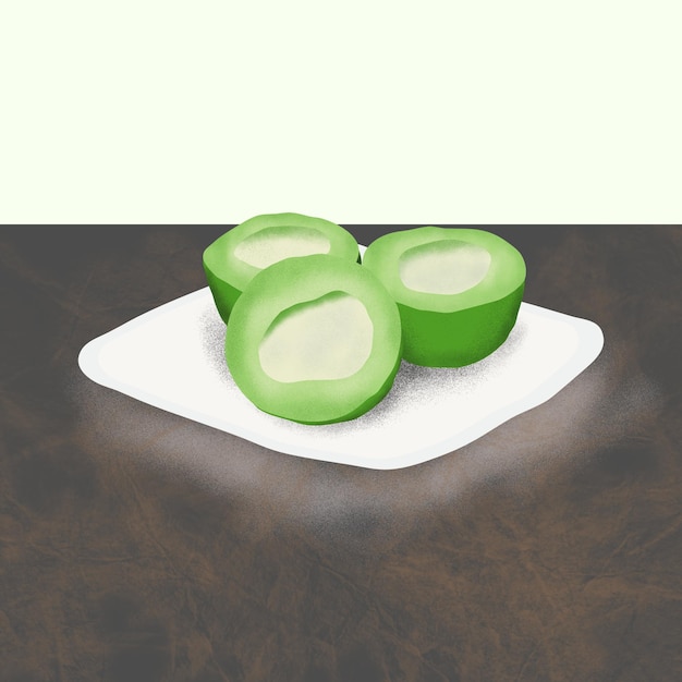 Postre de Malasia en un plato sobre una mesa