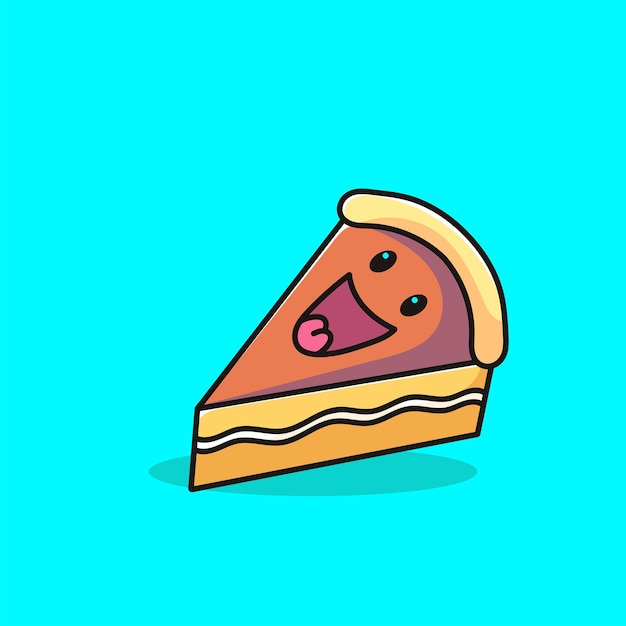 Postre Mascota de dibujos animados Vector Diseño Plano Lindo Sonrisa Expresión Pastel de helado