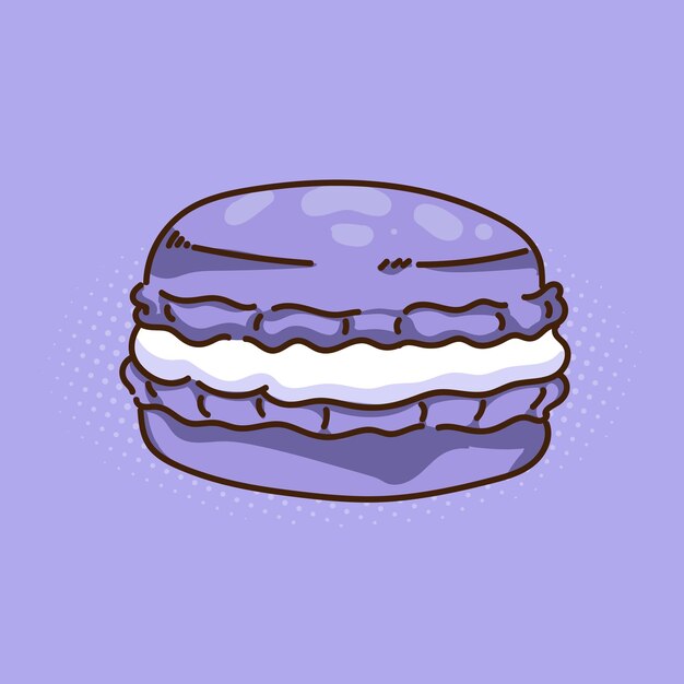 Vector postre morado macarrón