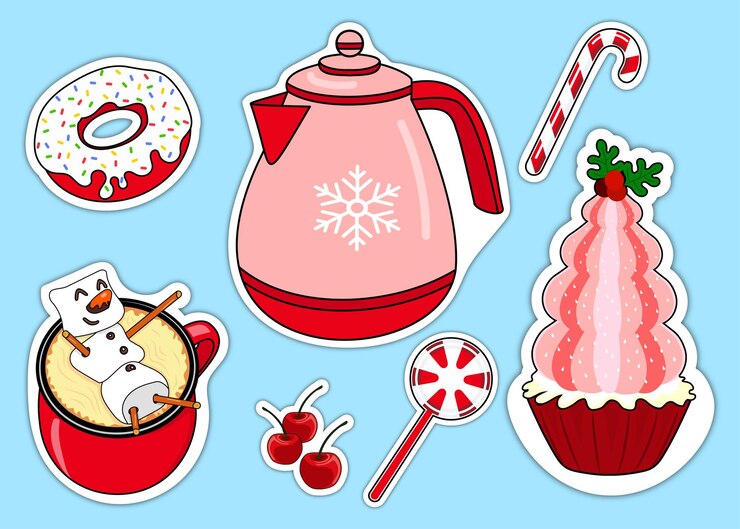 Postre de Navidad, tortas, dulces ilustración