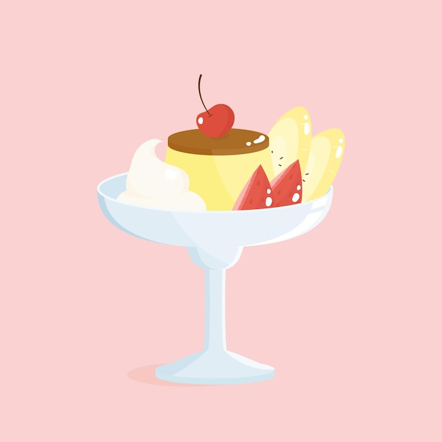 postre de pudín de crema