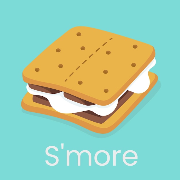 Postre s'mores de diseño plano ilustrado