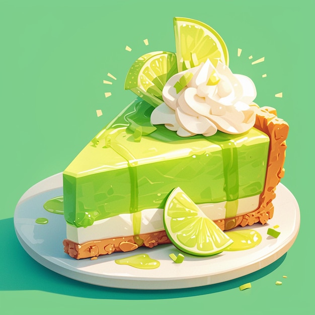 Vector el postre de tangy key lime pie es al estilo de las caricaturas.