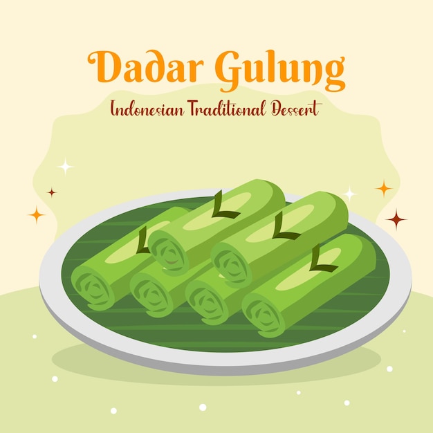 El postre tradicional indonesio Dadar Gulung