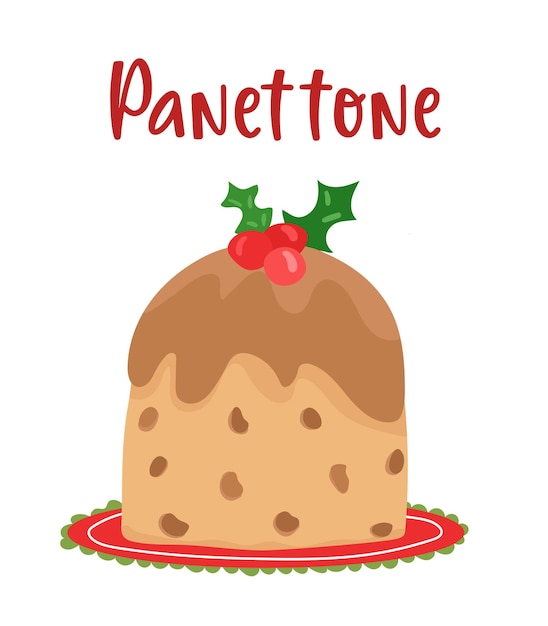 Postre tradicional italiano Panettone horneado para pascua y navidad