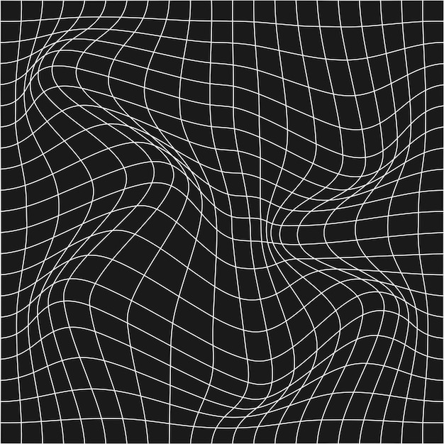 Postres abstractos en 3D con fondos de cuadrícula de geometría de alambre blanco con fondo negro de color blanco