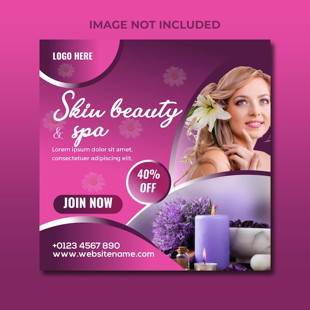 Vector posttemplate de las redes sociales de belleza spa