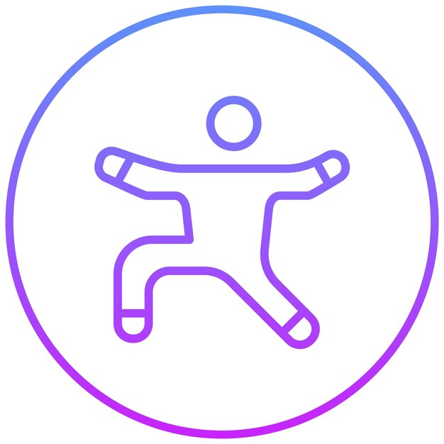 La postura del guerrero Ilustración del icono vectorial izquierdo del conjunto de iconos de aptitud física