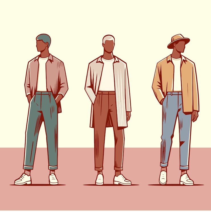 Vector la postura de la moda masculina