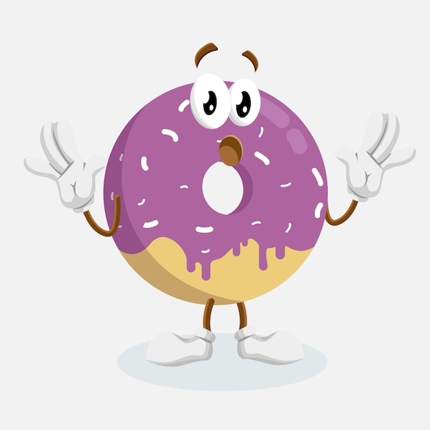 La postura sorpresa de la mascota del logotipo de Donat