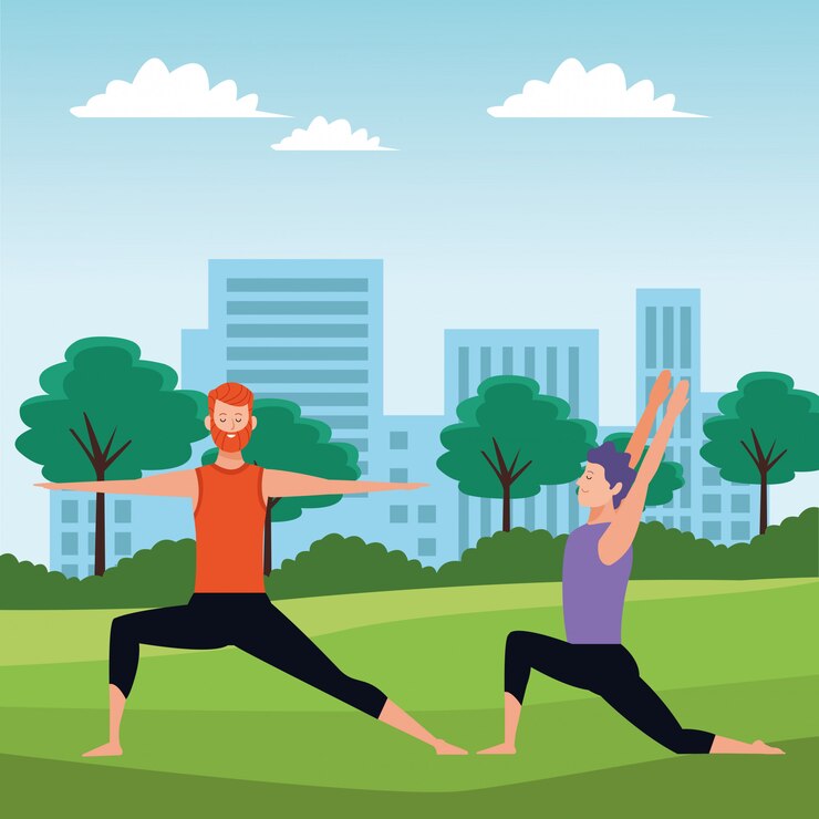Vector posturas de yoga para hombres