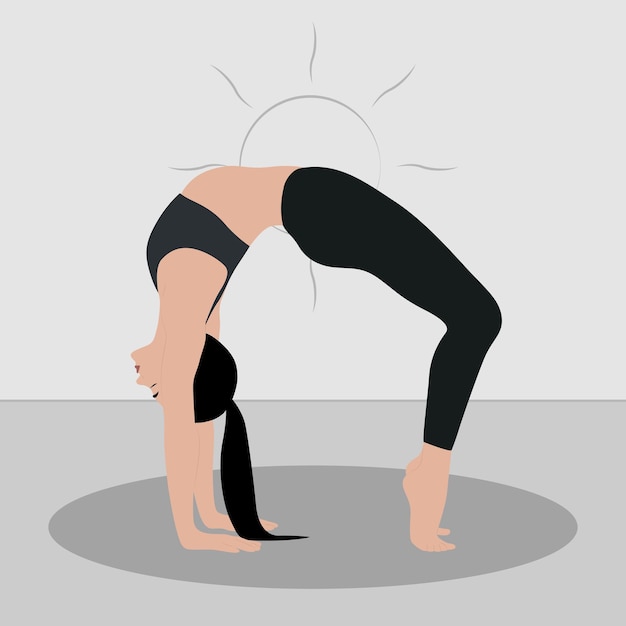 Vector posturas de yoga mujer