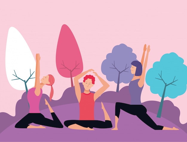 Posturas de yoga de personas