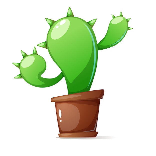 Vector pot, cactus verde