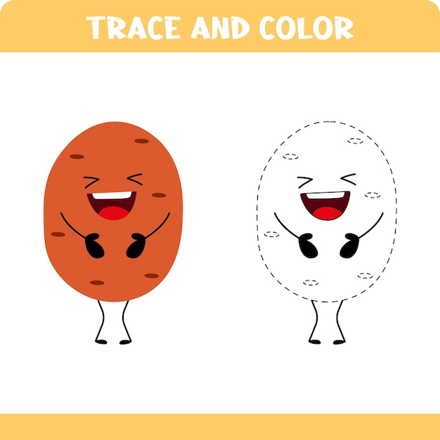 Potato Trace the line juego para niños Hojas de trabajo de actividades educativas