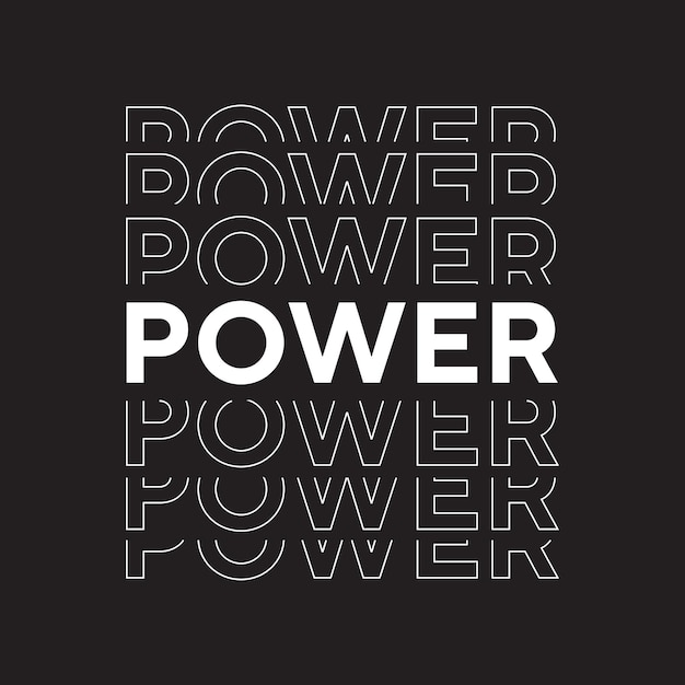 Potencia el mejor diseño de camiseta de tipografía de efecto de texto único profesional creativo para imprimir