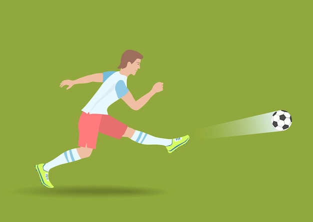 Vector potente tiro de fútbol