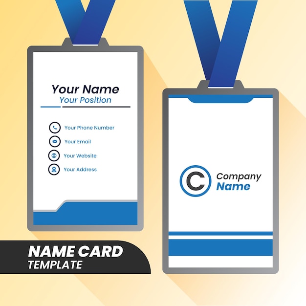 Potrait name card design doble cara potrait name card template estilo moderno y limpio