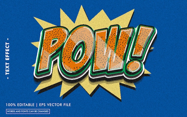 Vector ¡pow! estilo de efecto de texto