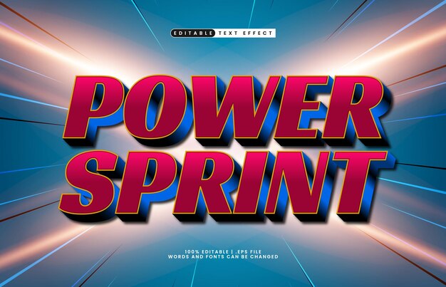 power sprint efecto de texto editable con un efecto de texto rápido y rápido