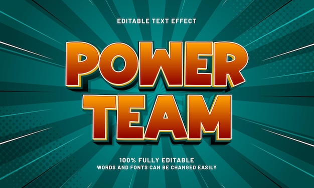 power team efecto de texto editable con un estilo de texto de juego y juego