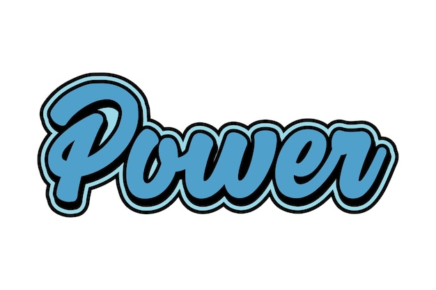 Power Vector frase de letras dibujadas a mano aisladas sobre un fondo blanco