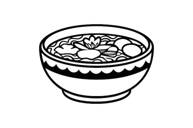 Pozole sopa mexicana silueta arte vectorial ideal para diseños culinarios y culturales