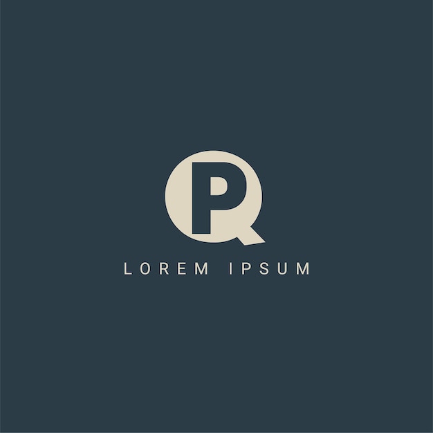 PQ Letras del alfabeto Iniciales Logotipo del monograma QP P y Q PQ Diseño del logotipo