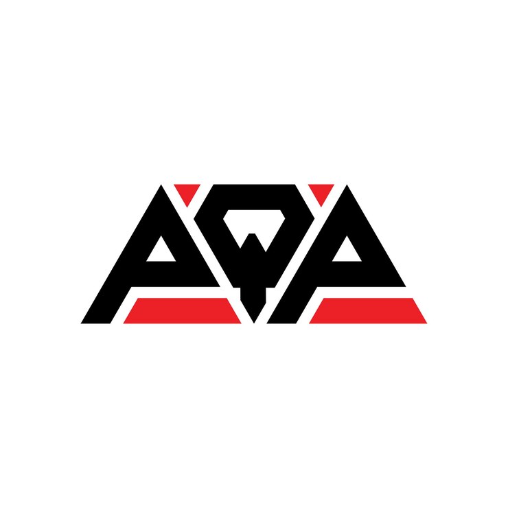 Vector pqp diseño de logotipo de letra triangular con forma de triángulo pqp diseñador de logotipo triangular monograma pqp modelo de logotipo vectorial triangular pqp con color rojo pqp logotipo triangular simple elegante y lujoso logotipo pqp