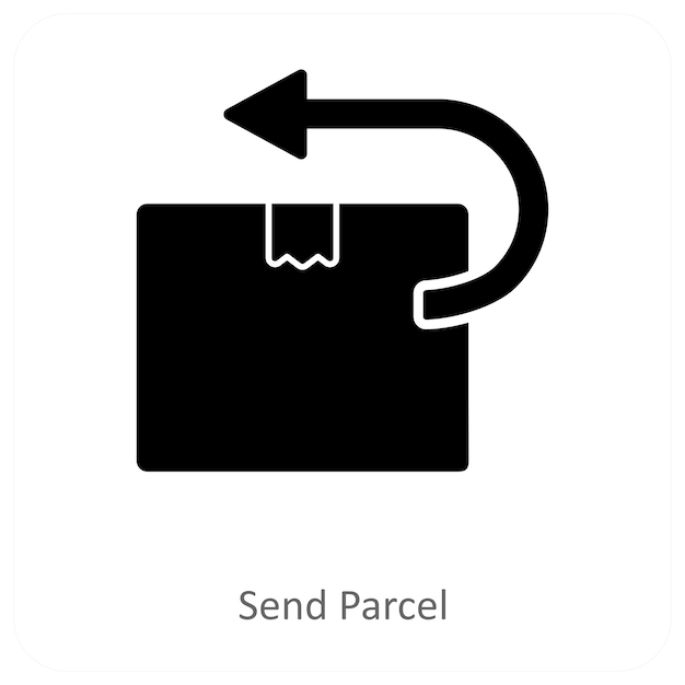 Pracel y el concepto de icono de paquete de envío