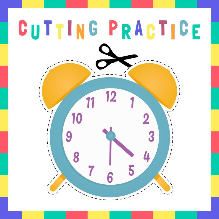 Vector práctica de corte para niños.