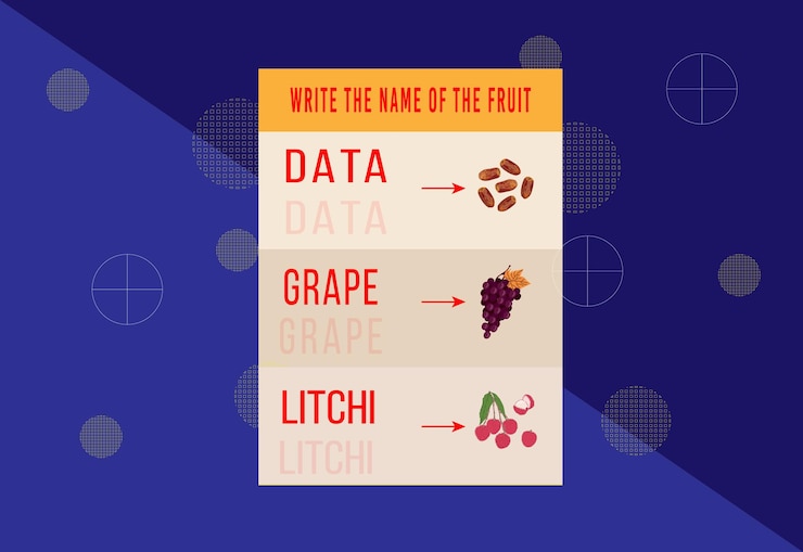 Vector practica escribiendo nombres de frutas práctica de escritura a mano para niños