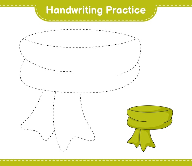 Práctica de escritura Trazar líneas de bufanda Hoja de trabajo imprimible del juego educativo para niños