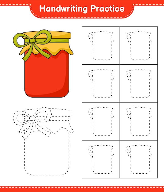 Práctica de escritura trazar líneas de jam hoja de trabajo imprimible del juego educativo para niños