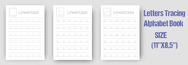 Vector práctica de rastreo de letras para niños