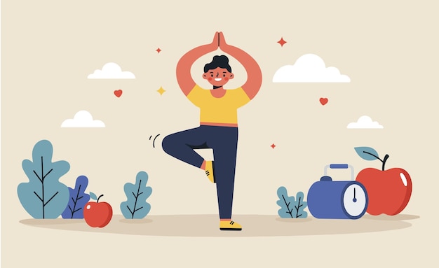 Practicar el yoga y la meditación en un estilo de vida saludable
