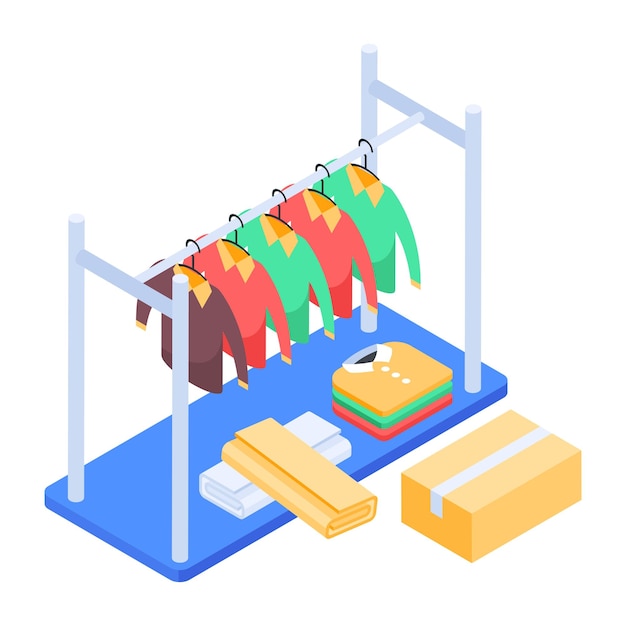 Un práctico icono isométrico de soporte para planchar