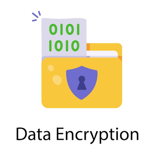 Un práctico icono plano de cifrado de datos