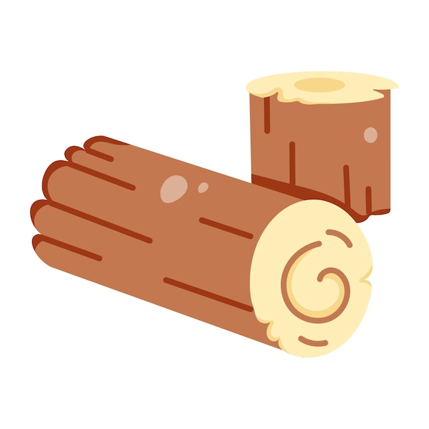 Un práctico icono de troncos de madera, estilo de dibujo