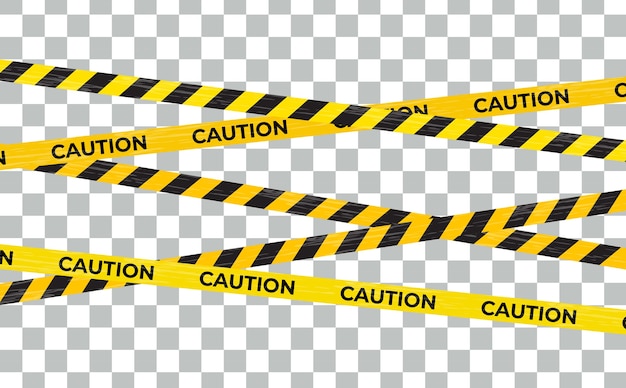 Precaución Líneas de advertencia, señales de peligro aisladas.