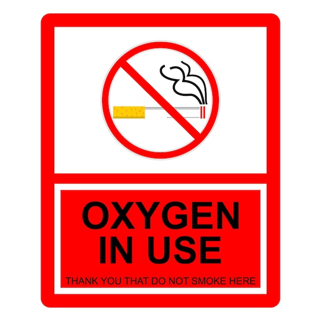 Precaución oxígeno en uso vector de etiqueta