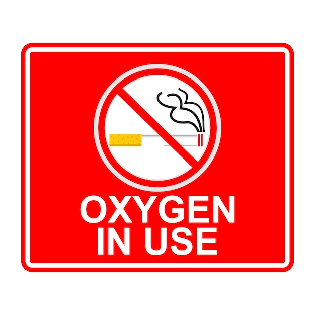 Precaución Oxígeno en uso vector de etiqueta