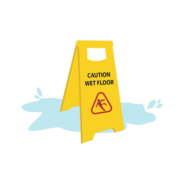 Precaución señal de piso mojado