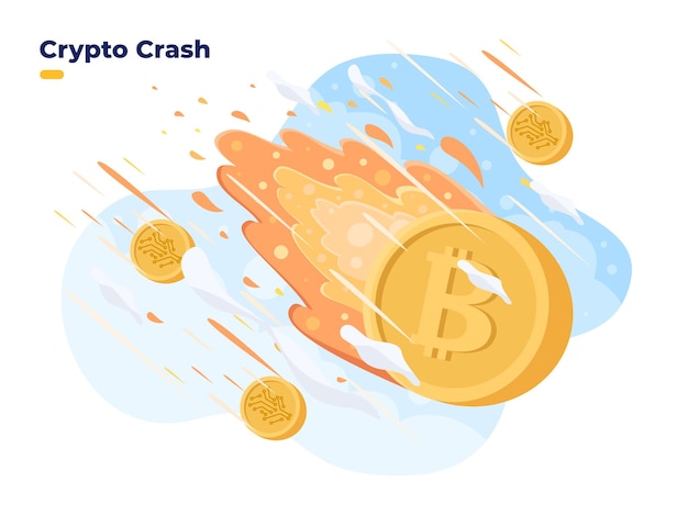 El precio de las criptomonedas cae Colapso del precio de las criptomonedas en el mercado bursátil Crisis de Bitcoin La inversión en criptomonedas es de alto riesgo